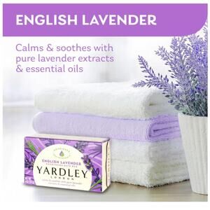 Yardley London English Lavender 3 Bars Nourishing Calms Soothes Bath Bar 4.25 oz